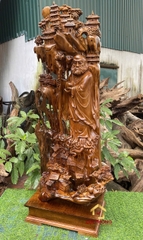 Tượng Đạt Ma Sư Tổ đứng tựa núi kích thước 100x48x28 cm