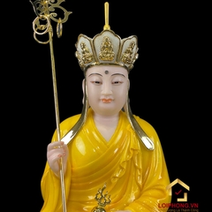 Tượng Địa Tạng Vương Bồ Tát Ngồi Hoa Sen Bằng Bột Đá Hổ Phách cao từ 30 - 90 cm
