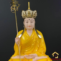 Tượng Địa Tạng Vương Bồ Tát Ngồi Hoa Sen Bằng Bột Đá Hổ Phách cao từ 30 - 90 cm