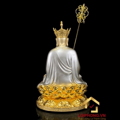 Tượng Địa Tạng Vương Bồ Tát bằng đồng dát bạc ấn bảo cao 30 – 40 – 48 – 60 cm