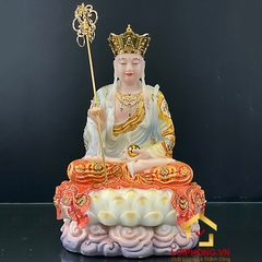 Tượng Địa Tạng Vương Bồ Tát bằng bột đá tọa đài sen sơn phú quý cao 40 – 105 cm
