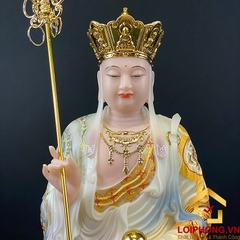 Tượng Địa Tạng Vương Bồ Tát bằng bột đá tọa đài sen sơn phú quý cao 40 – 105 cm