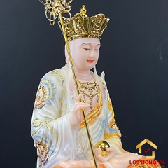 Tượng Địa Tạng Vương Bồ Tát bằng bột đá tọa đài sen sơn phú quý cao 40 – 105 cm