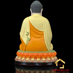 Tượng Phật A Di Đà Ngồi Đài Sen Bằng Bột Đá Vẽ Gấm Cao 40 - 65 cm