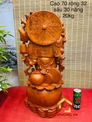 Tượng Phật Di Lặc gánh đào kích thước 70x32x30 cm