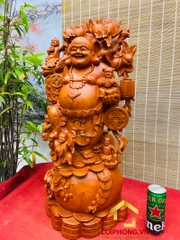 Tượng Phật Di Lặc gánh đào kích thước 70x32x30 cm