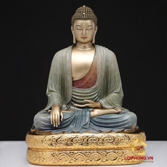 Bộ Tượng Thất Phật Dược Sư Bảy Thế Tay Bằng Đồng Men Cổ Cao 48cm