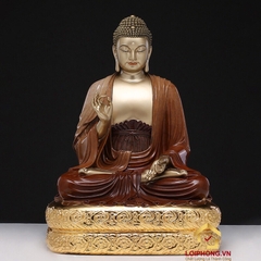 Bộ Tượng Thất Phật Dược Sư Bảy Thế Tay Bằng Đồng Men Cổ Cao 48cm