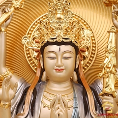 Tượng Phật Mẫu Chuẩn Đề bằng đồng men cổ cao 30cm, 40 cm, 48 cm