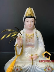 Tượng phật quan âm tọa đài sen ngồi trên đế mây màu xanh lam cao 30 - 40 – 48 cm