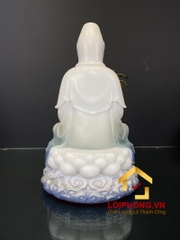 Tượng phật quan âm tọa đài sen ngồi trên đế mây màu xanh lam cao 30 - 40 – 48 cm