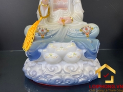 Tượng phật quan âm tọa đài sen ngồi trên đế mây màu xanh lam cao 30 - 40 – 48 cm