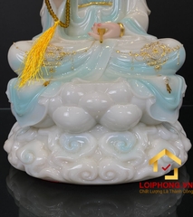 Tượng phật quan âm tọa đài sen ngồi trên đế mây màu xanh dương cao 30 - 40 – 48 cm