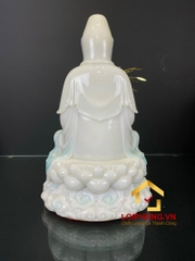 Tượng phật quan âm tọa đài sen ngồi trên đế mây màu xanh dương cao 30 - 40 – 48 cm