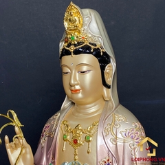 Tượng Phật Quan Âm Ngồi Đế Non Nước Bằng Đồng Men Cổ Mẫn Bảo Cao Cấp cao 40cm, 48cm