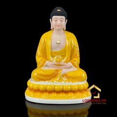 Tượng Phật Tây Phương Tam Thánh Đế To Bằng Bột Đá Hổ Phách cao từ 20 – 48 cm