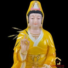 Tượng Phật Tây Phương Tam Thánh Đế To Bằng Bột Đá Hổ Phách cao từ 20 – 48 cm
