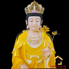 Tượng Phật Tây Phương Tam Thánh Đế To Bằng Bột Đá Hổ Phách cao từ 20 – 48 cm