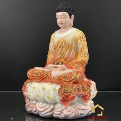 Tượng Phật Thích Ca ngồi đế non nước bằng bột đá sơn phú quý cao 30cm, 40cm và 48cm