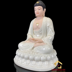 Tượng Phật Thích Ca Ngồi Đế Hoa Sen Bằng Bột Đá Cao 20 – 48 cm