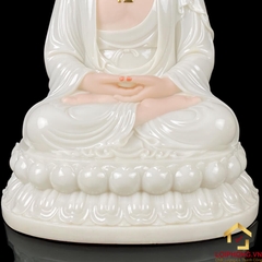 Tượng Phật Thích Ca Ngồi Đế Hoa Sen Bằng Bột Đá Cao 20 – 48 cm