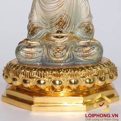 Tượng phật Thích Ca ngồi bằng đồng sơn bạc cao  48 – 68 – 88 – 108 cm
