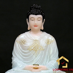 Tượng phật Thích Ca tĩnh tâm bằng bột đá cẩm thạch cao  48 – 65 – 90 – 105 cm