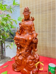 Tượng Phật Quan Âm tự tại kích thước 69x28x16 cm
