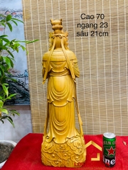 Tượng Phật Quan Âm đứng đài sen kích thước 70x23x21 cm
