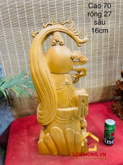 Tượng Phật Quan Âm tự tại kích thước 70x27x16 cm