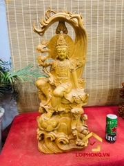 Tượng Phật Quan Âm tự tại kích thước 70x27x16 cm