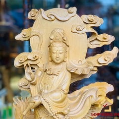 Tượng Phật Quan Âm ngự long kích thước 70x32x20cm