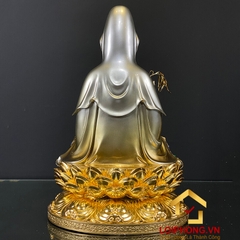 Tượng Phật Quan Âm bằng đồng ngồi đài sen ấn bảo cao 30 – 40 – 48 – 60 cm