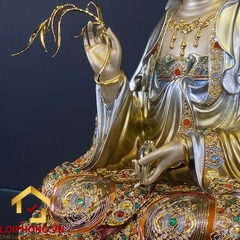 Tượng Phật Quan Âm bằng đồng ngồi đài sen ấn bảo cao 30 – 40 – 48 – 60 cm