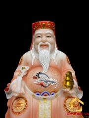Tượng Thần Tài Thổ Địa trang phục màu đỏ nhạt cao từ 20 – 40 cm