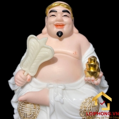 Tượng Thần Tài Thổ Địa trang phục màu trắng cao từ 20 – 40 cm