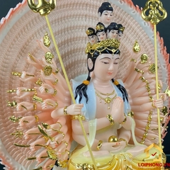 Tượng Phật Thiên Thủ Thiên Nhãn bằng bột đá sơn vàng cao 30 - 40 - 48 cm