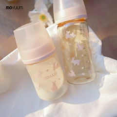 Thế hệ 3 - Bình PPSU Moyuum - Mẫu Thỏ hồng - 270ml/Kèm núm 2 (3-6m)