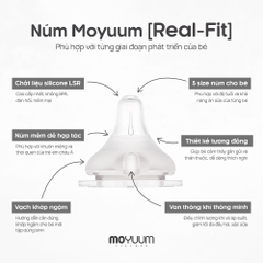 Núm bình silicon Moyuum - Set 2 núm - Size 3