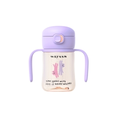 [1/7-31/7 GIẢM 10%] Bình tập hút - mẫu Mèo - màu Tím/Xám - 170ml/270ml