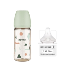 Bình sữa PPSU Moyuum - Mây xanh - 270ml - Kèm núm 2