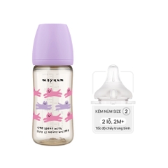 Bình sữa PPSU Moyuum - Mèo tím - 270ml - Kèm núm 2