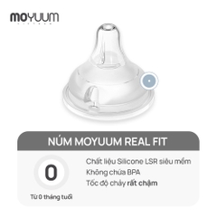 Núm bình silicon Moyuum - Set 2 núm - Size 0