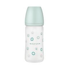 Bình sữa Thủy tinh tráng silicon Moyuum phiên bản Happy More - 150ml/240ml