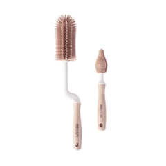 Set cọ bình & núm silicon Moyuum - Màu be san hô