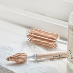 Set cọ bình & núm silicon Moyuum - Màu be san hô