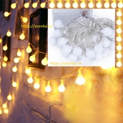 Dây đèn LED tròn bi, thiết kế quả bóng tròn cherry dùng để trang trí Noel, Tết, sân vườn, nhà cửa...