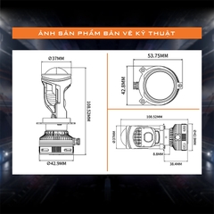Led Bi Cầu Mini Aozoom H4 Chính Hãng