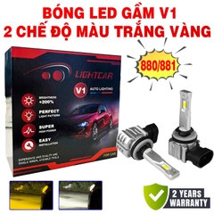 Bóng Led Gầm 2 Chế Độ Màu Trắng Vàng LightCar V1 Chân 880/881/H27