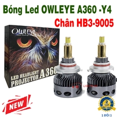 BÓNG LED OWLEYE A360 Y4 CHÂN HB3 – 9005 CHUYÊN DỤNG CHO XE CÓ BI CẦU